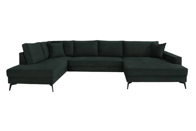 Wohnlandschaft Zero dunkelgrün Microfaser B/H/T: ca. 362x86x195 cm