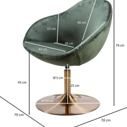 Wohnling Sessel grün gold Stoff Eisen B/H/T: ca. 70x79x70 cm