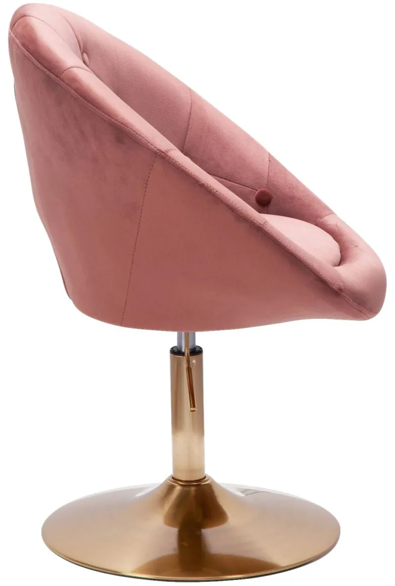 Wohnling Sessel rosa gold Samt Eisen B/H/T: ca. 67x80x62 cm