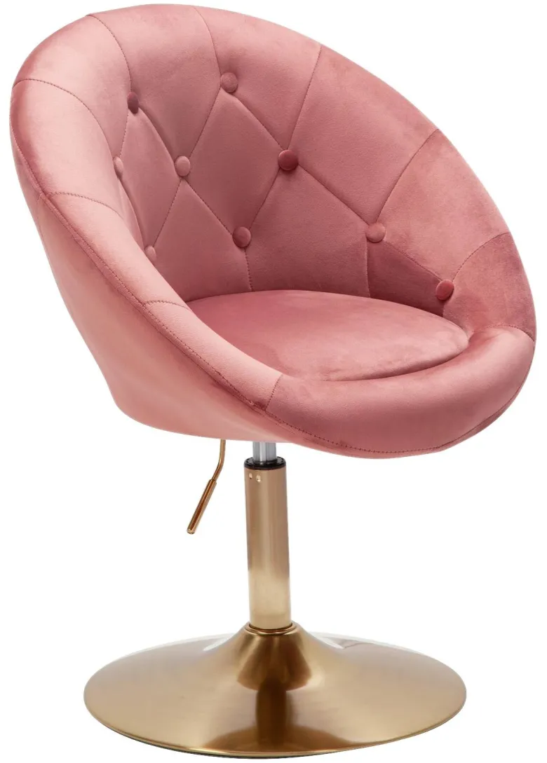 Wohnling Sessel rosa gold Samt Eisen B/H/T: ca. 67x80x62 cm