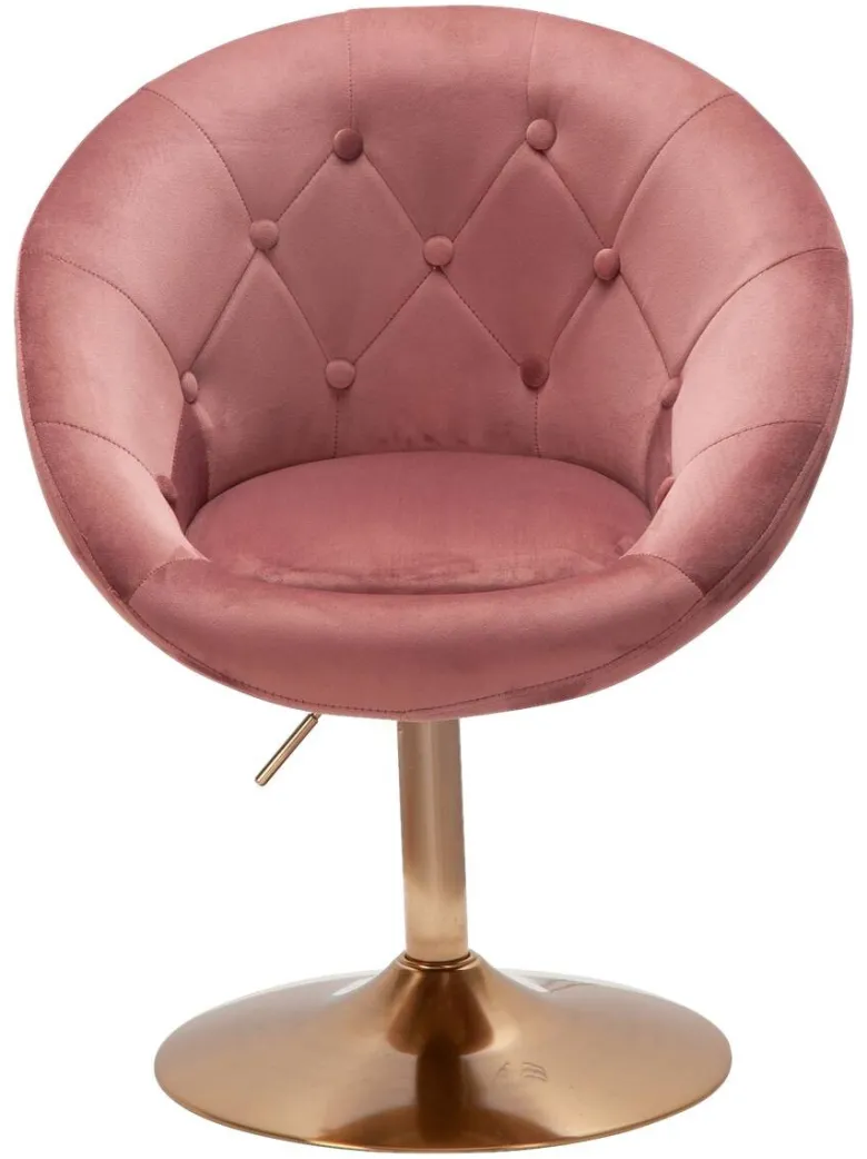 Wohnling Sessel rosa gold Samt Eisen B/H/T: ca. 67x80x62 cm