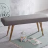 Wohnling Sitzbank grau natur Stoff Echtholz B/H/T: ca. 117x51x38 cm