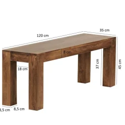 Wohnling Sitzbank natur Echtholz B/H/T: ca. 120x45x35 cm