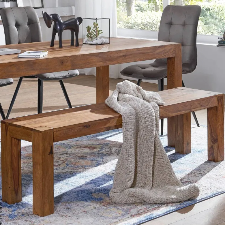Wohnling Sitzbank natur Echtholz B/H/T: ca. 160x45x35 cm