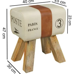 Wohnling Sitzhocker beige B/H/T: ca. 40x47x30 cm