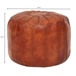 Wohnling Sitzhocker braun Leder B/H/T: ca. 52x42x52 cm