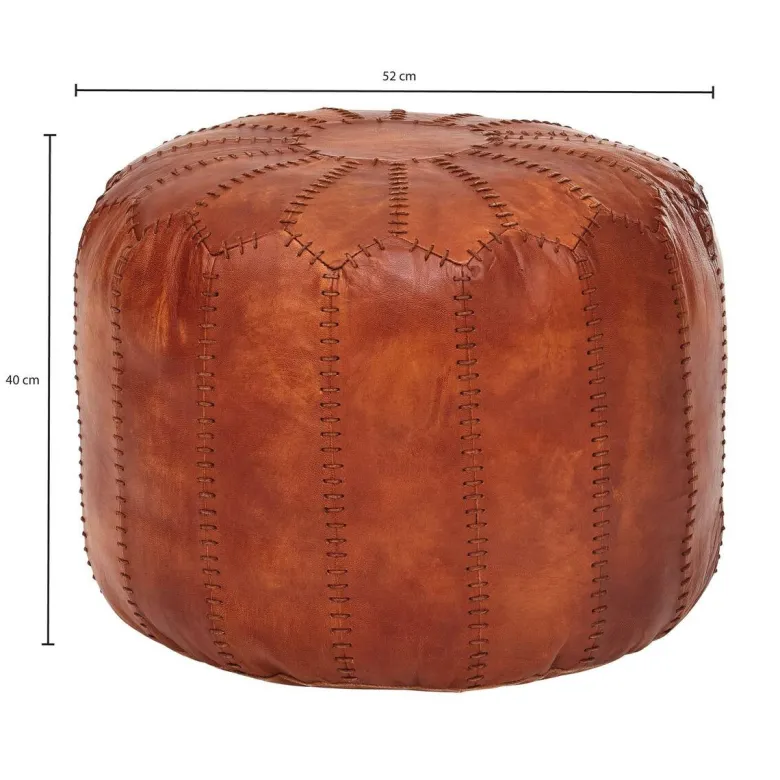 Wohnling Sitzhocker braun Leder B/H/T: ca. 52x42x52 cm
