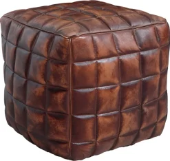 Wohnling Sitzhocker braun Leder B/H/T: ca. 39x41x39 cm