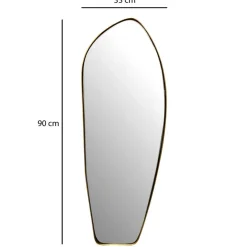 Wohnling Wandspiegel gold Metall B/H/T: ca. 33x90x2,5 cm