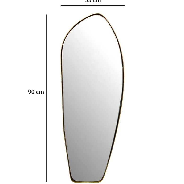 Wohnling Wandspiegel gold Metall B/H/T: ca. 33x90x2,5 cm
