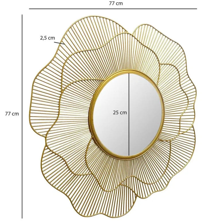 Wohnling Wandspiegel gold Metall T/D: ca. 2,5x77 cm