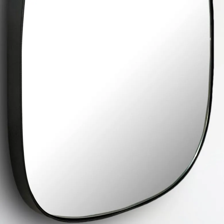 Wohnling Wandspiegel schwarz Metall B/H/T: ca. 53x60x2,5 cm