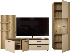 Wohnwand Gatwick Eiche Artisan Nachbildung creme B/H/T: ca. 250x180x38 cm