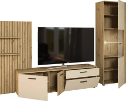 Wohnwand Gatwick Eiche Artisan Nachbildung creme B/H/T: ca. 250x180x38 cm