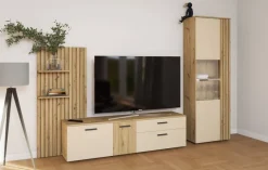 Wohnwand Gatwick Eiche Artisan Nachbildung creme B/H/T: ca. 250x180x38 cm