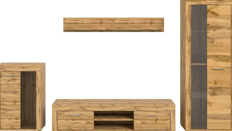 Wohnwand Jam Eiche Wotan Nachbildung B/H/T: ca. 310x169x35 cm