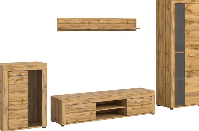 Wohnwand Jam Eiche Wotan Nachbildung B/H/T: ca. 310x169x35 cm