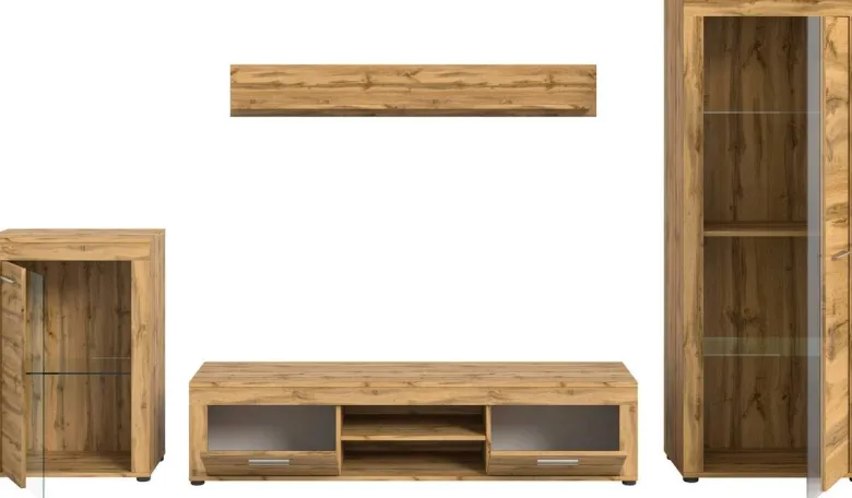 Wohnwand Jam Eiche Wotan Nachbildung B/H/T: ca. 310x169x35 cm