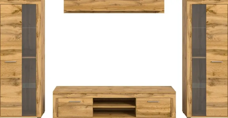 Wohnwand Jam Eiche Wotan Nachbildung B/H/T: ca. 310x159x35 cm