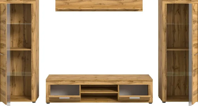 Wohnwand Jam Eiche Wotan Nachbildung B/H/T: ca. 310x159x35 cm
