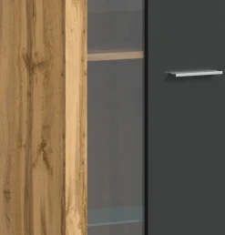 Wohnwand Jam Eiche Wotan Nachbildung grau B/H/T: ca. 330x159x35 cm