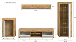 Wohnwand Jam Eiche Wotan Nachbildung weiß B/H/T: ca. 310x169x35 cm