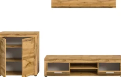 Wohnwand Jam Eiche Wotan Nachbildung B/H/T: ca. 255x159x35 cm