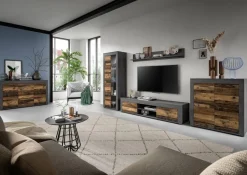 Wohnwand Jam Matera Nachbildung Old Wood Nachbildung B/H/T: ca. 159x310x35 cm