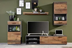 Wohnwand Mango Old Wood Nachbildung Matera Nachbildung B/H/T: ca. 246x182x37 cm