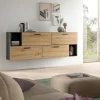 Wohnwand-Set TheOne Eiche Artisan Nachbildung anthrazit B/H/T: ca. 75x32x34 cm