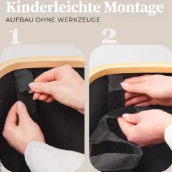 Wäschekorb dunkelgrau Kunststoff B/H/L: ca. 36,5x67x61 cm