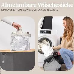 Wäschekorb dunkelgrau Kunststoff B/H/L: ca. 36,5x67x61 cm