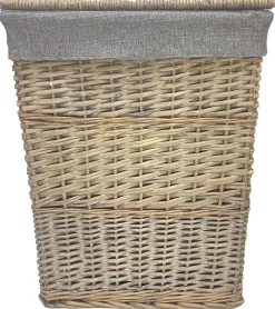 Wäschekorb grau Weide B/H/L: ca. 33x59x45 cm