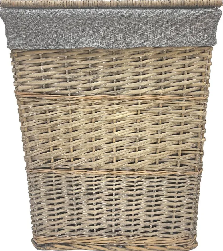 Wäschekorb grau Weide B/H/L: ca. 33x59x45 cm