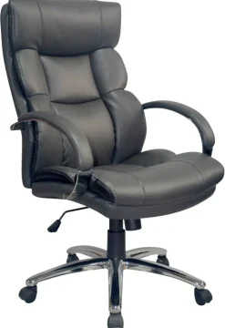 XXL-Chefsessel PAUL-XXL grau Chrom Kunstleder Metall