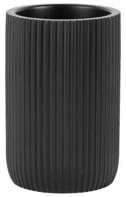 Zahnputzbecher Samos schwarz Polyresin