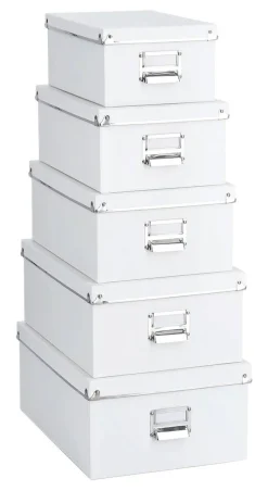 Zeller Aufbewahrungsboxen-Set weiß Metall