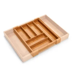 Zeller Besteckkasten ausziehbar natur Bambus B/H/L: ca. 35x6,5x43 cm