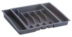 Zeller Besteckkasten ausziehbar grau B/H/L: ca. 38x7x48 cm
