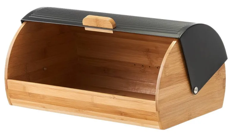 Zeller Brotkasten schwarz Bambus B/H/L: ca. 27x19x39 cm