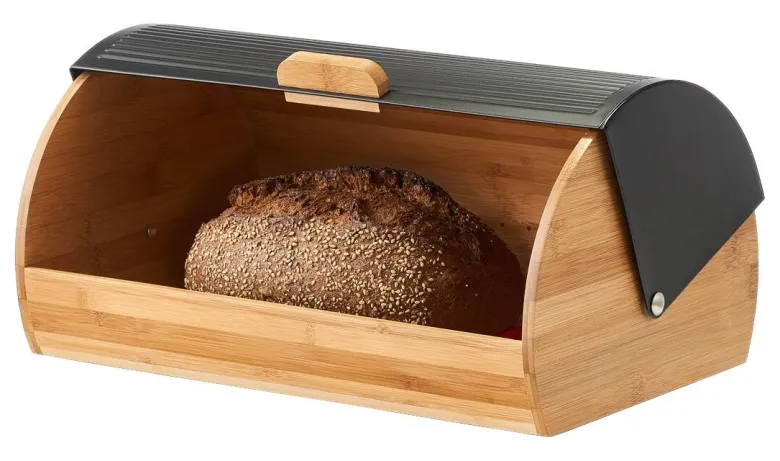 Zeller Brotkasten schwarz Bambus B/H/L: ca. 27x19x39 cm