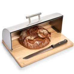Zeller Brotkasten silber Edelstahl B/H/L: ca. 28x16x39 cm
