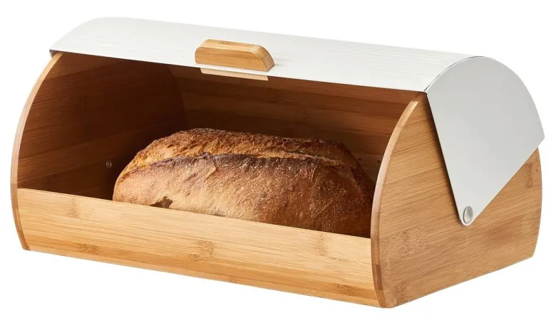 Zeller Brotkasten weiß Bambus B/H/L: ca. 27x19x39 cm