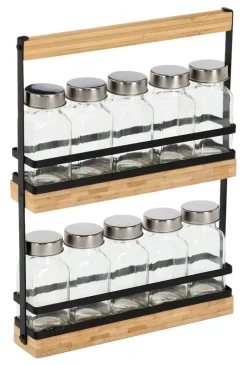 Zeller Gewürzständer-Set transparent Glas B/H/L: ca. 4,7x30x22,7 cm