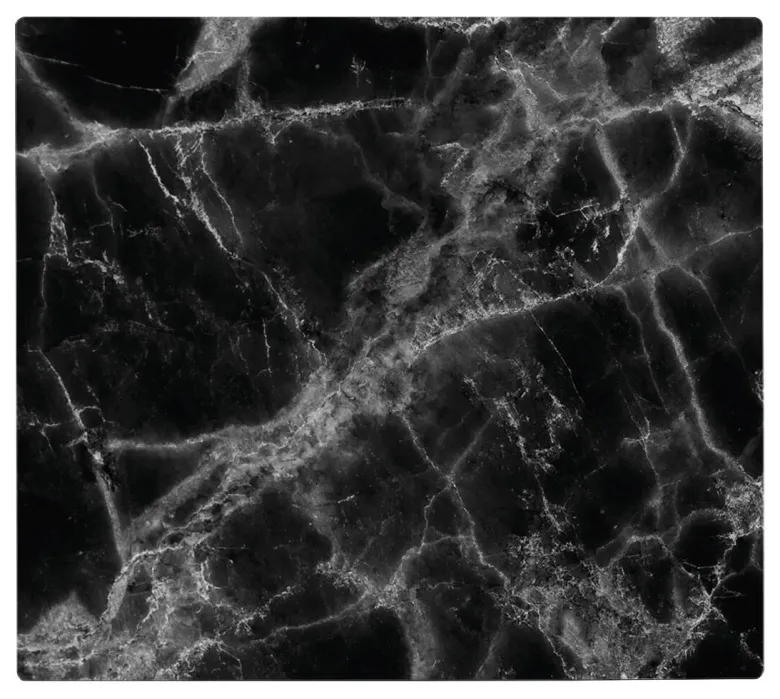 Zeller Herdblende-/Abdeckplatte Marmor schwarz Glas B/L: ca. 50x56 cm
