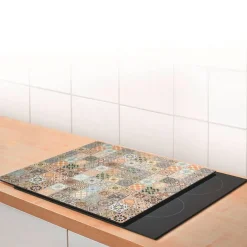 Zeller Herdblende-/Abdeckplatte Mosaik beige Glas B/H/L: ca. 50x0,8x56 cm