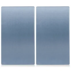 Zeller Herd-/Schneideabdeckplatten-Set Metall silber Glas B/H/L: ca. 30x0,8x52 cm