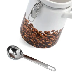Zeller Kaffeedose mit Löffel weiß Keramik B/H/L: ca. 11x19,5x16 cm
