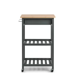 Zeller Küchenrollwagen grau MDF B/H/L: ca. 40x93x58 cm