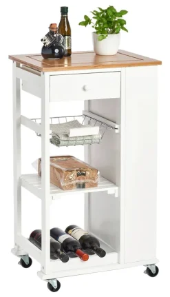Zeller Küchenrollwagen weiß MDF B/H/L: ca. 50x86,5x37 cm